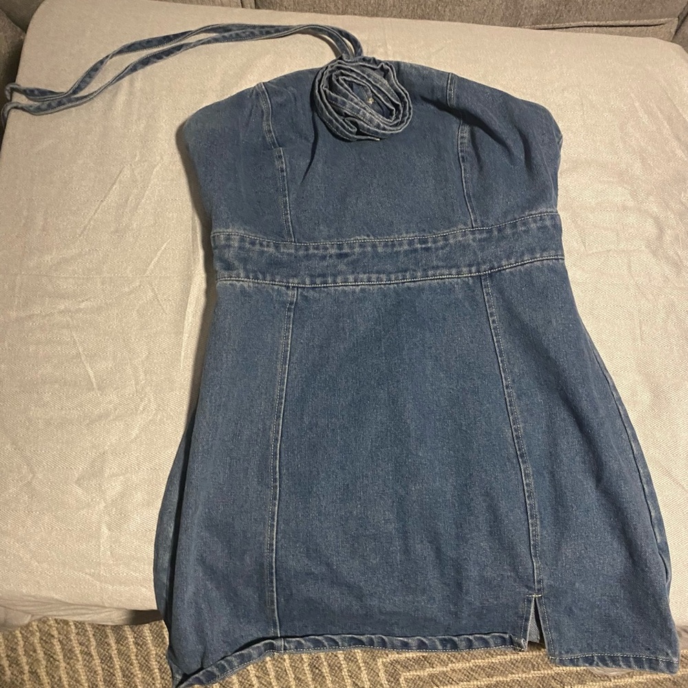 Forever 21 Denim Mini Dress in Blue